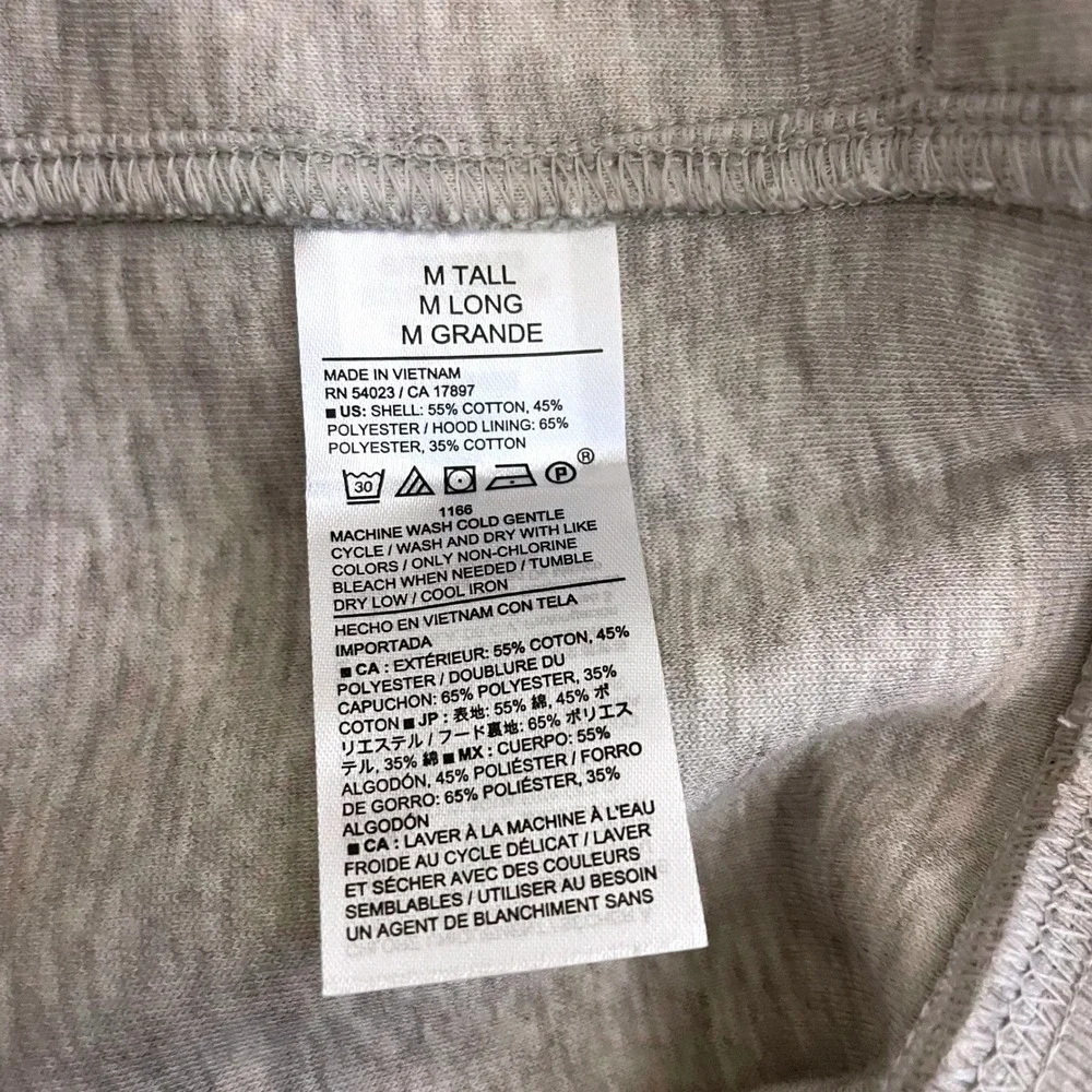Banana Republic Mens‎ Oatmeal Heather Crossover Hoodie Pullover Medium Tall NEW